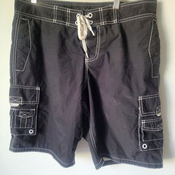 old navy 4/$25 black and White bottoms swim trunks board shorts - Picture 1 of 16